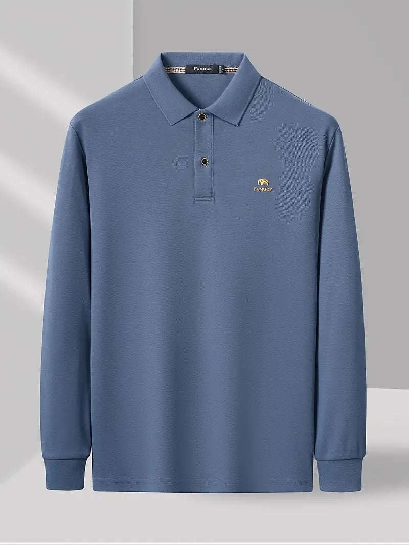 Black Long-Sleeve Polo