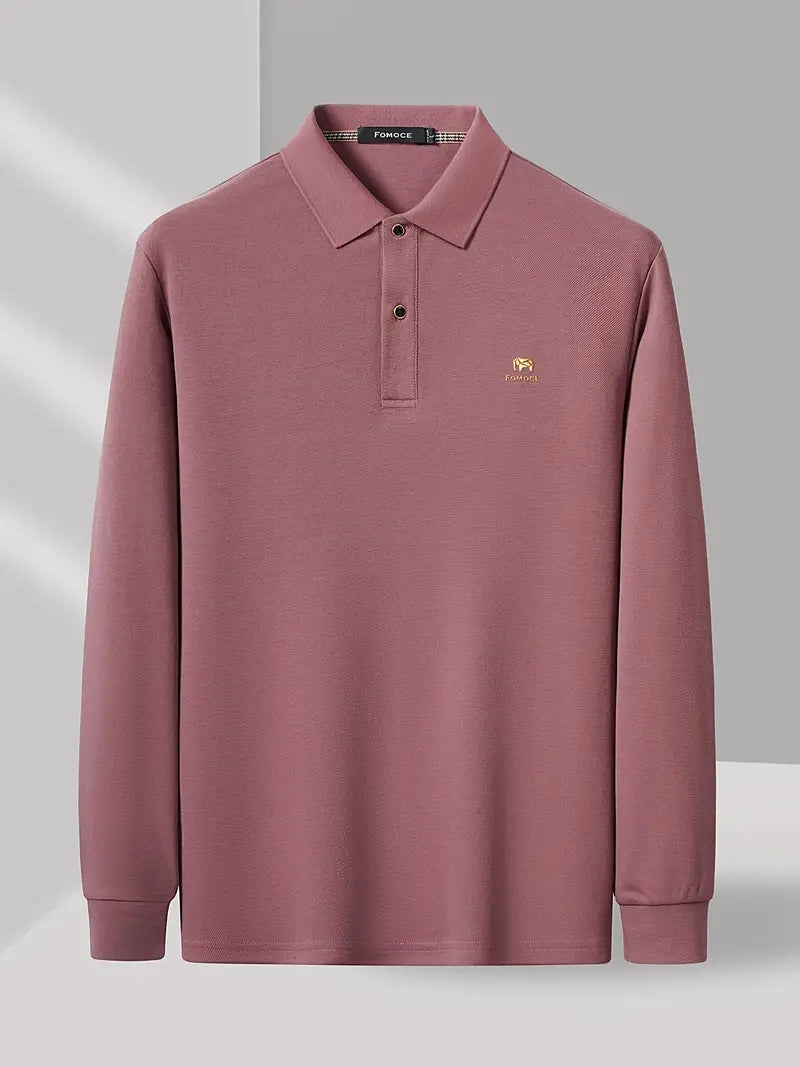 Black Long-Sleeve Polo