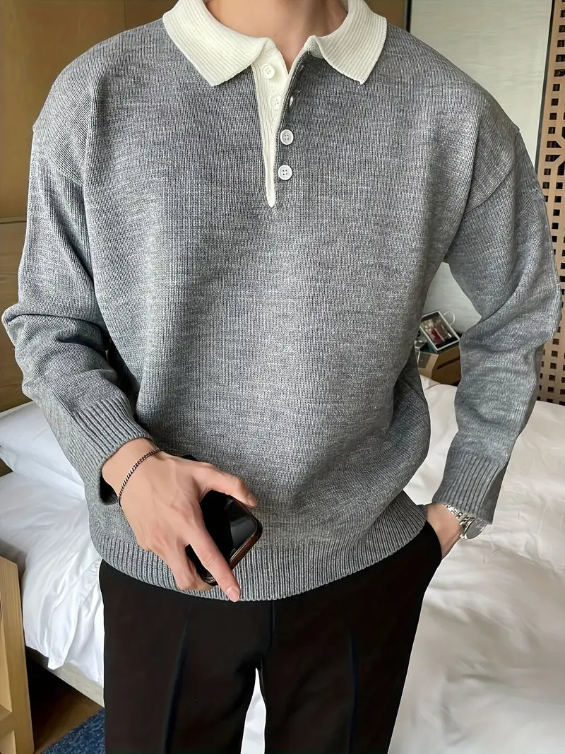 Classic Knit Polo Sweater