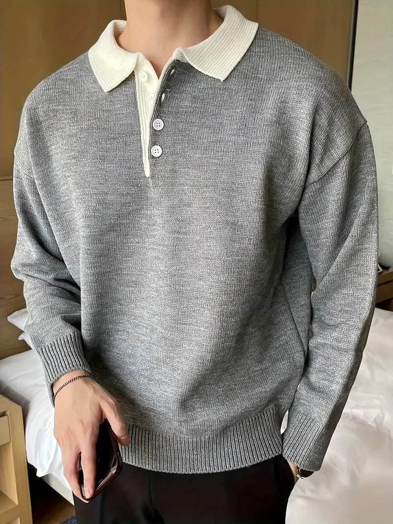 Classic Knit Polo Sweater