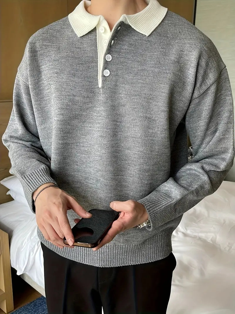 Classic Knit Polo Sweater