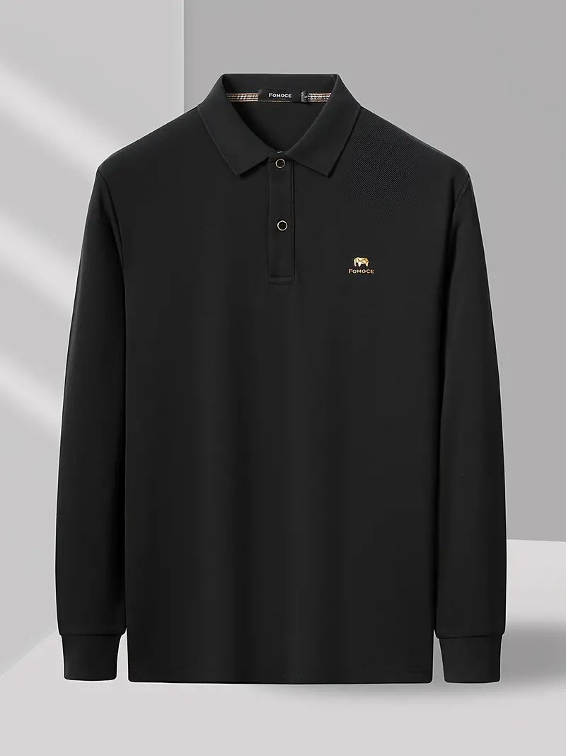 Black Long-Sleeve Polo