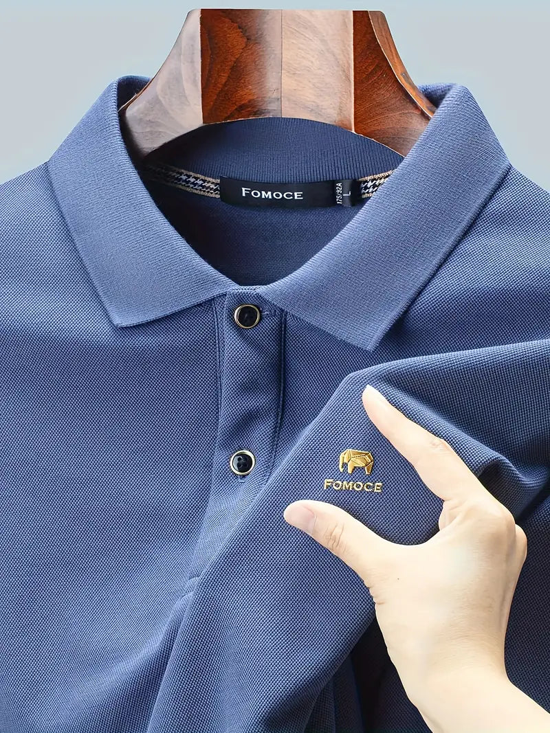 Black Long-Sleeve Polo