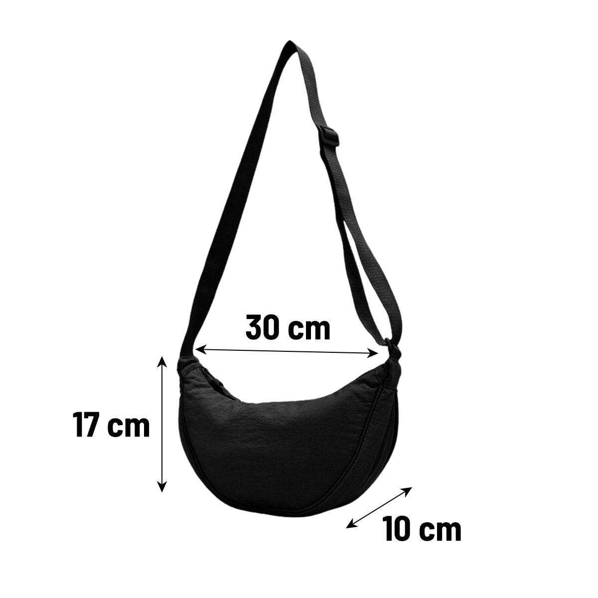 Beige Crescent Crossbody Bag