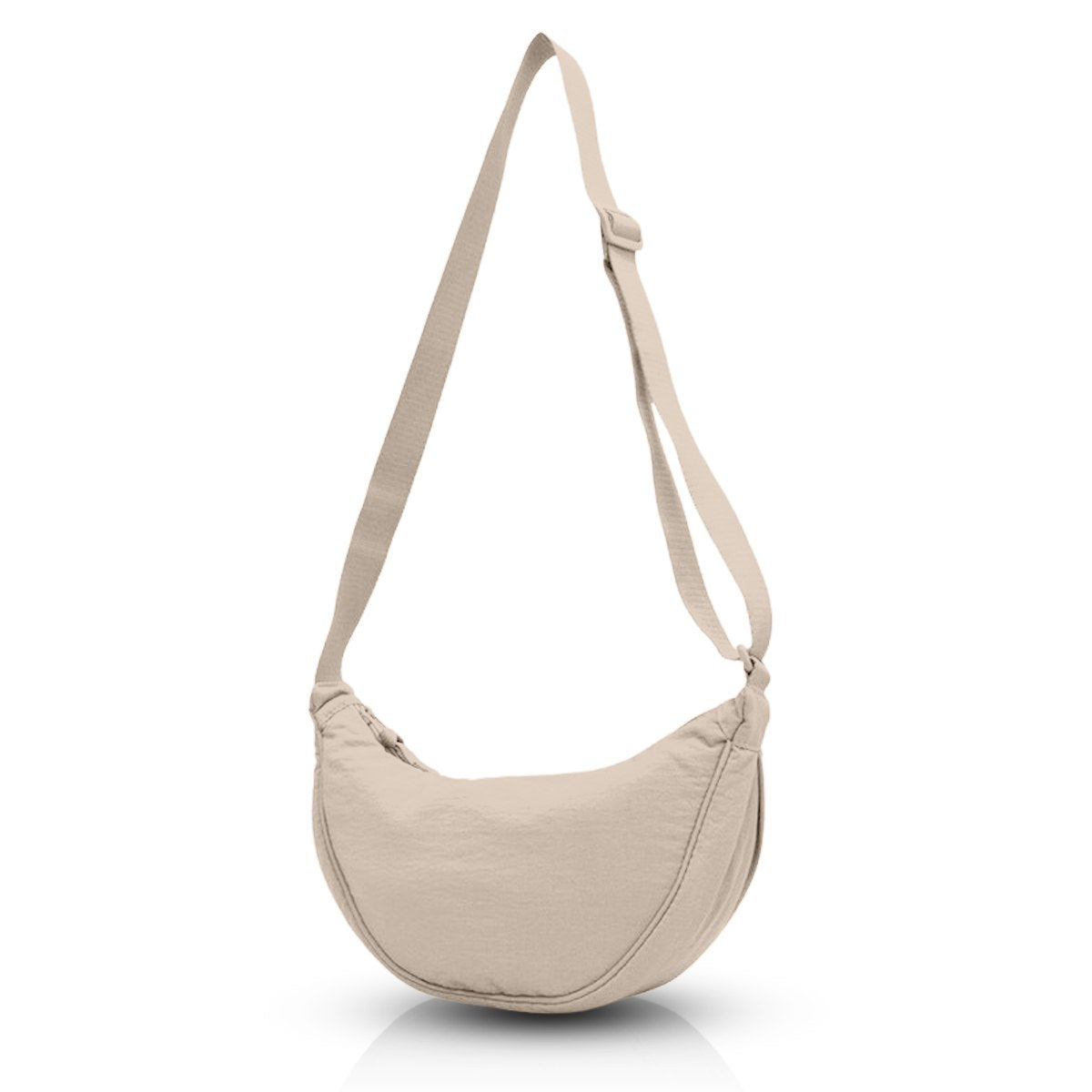 Beige Crescent Crossbody Bag