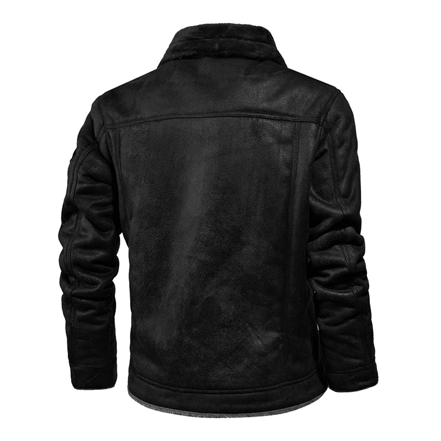 Men's Vintage Faux Leather Shearling Jacket