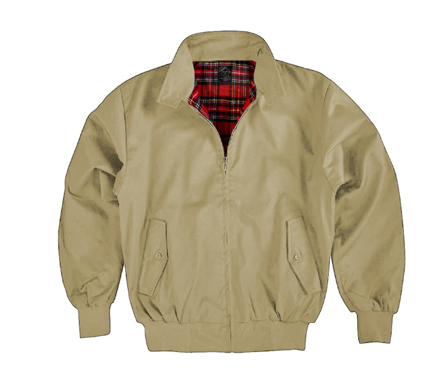 Men's Classic Bomber Jacket with Plaid Lining