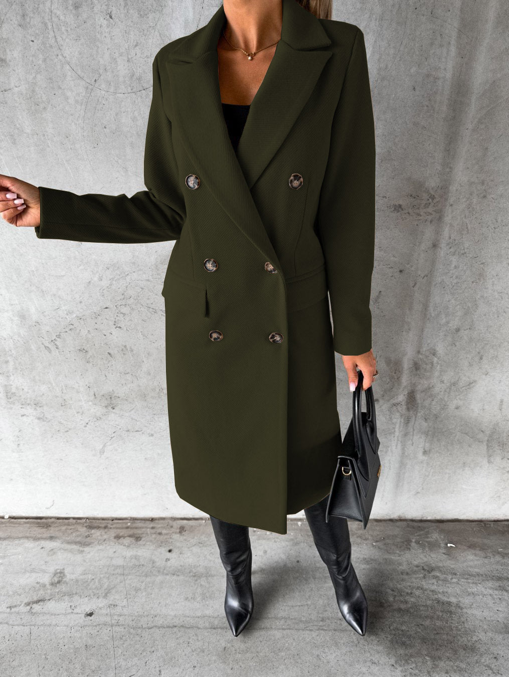 Double-Breasted Long Coat