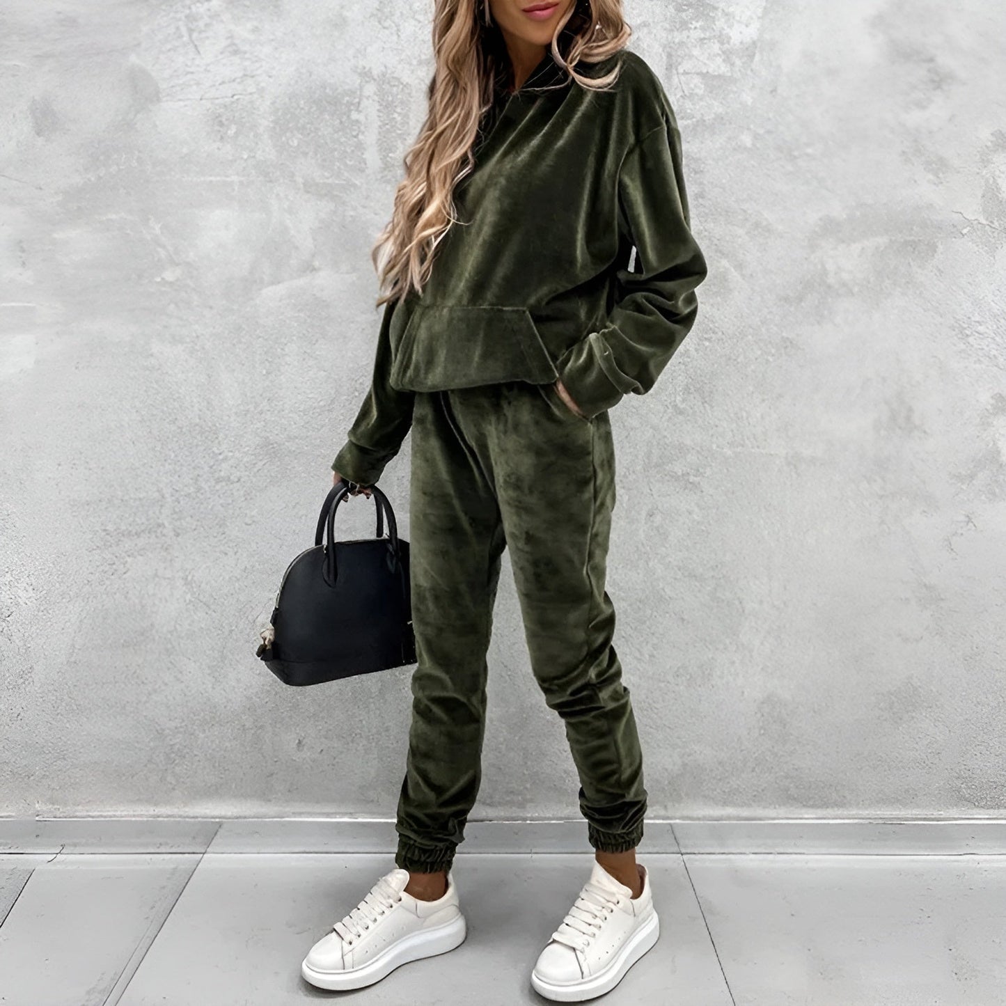 Velour Hoodie Jogger Set