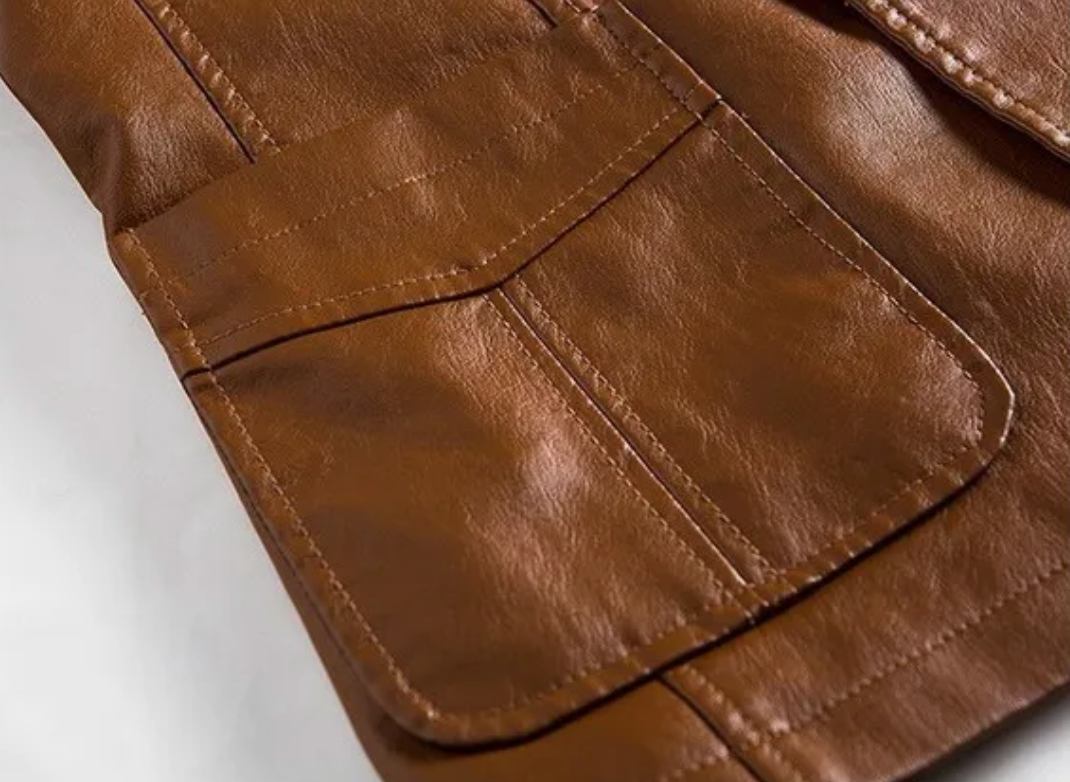 Men's Casual Leather Blazer