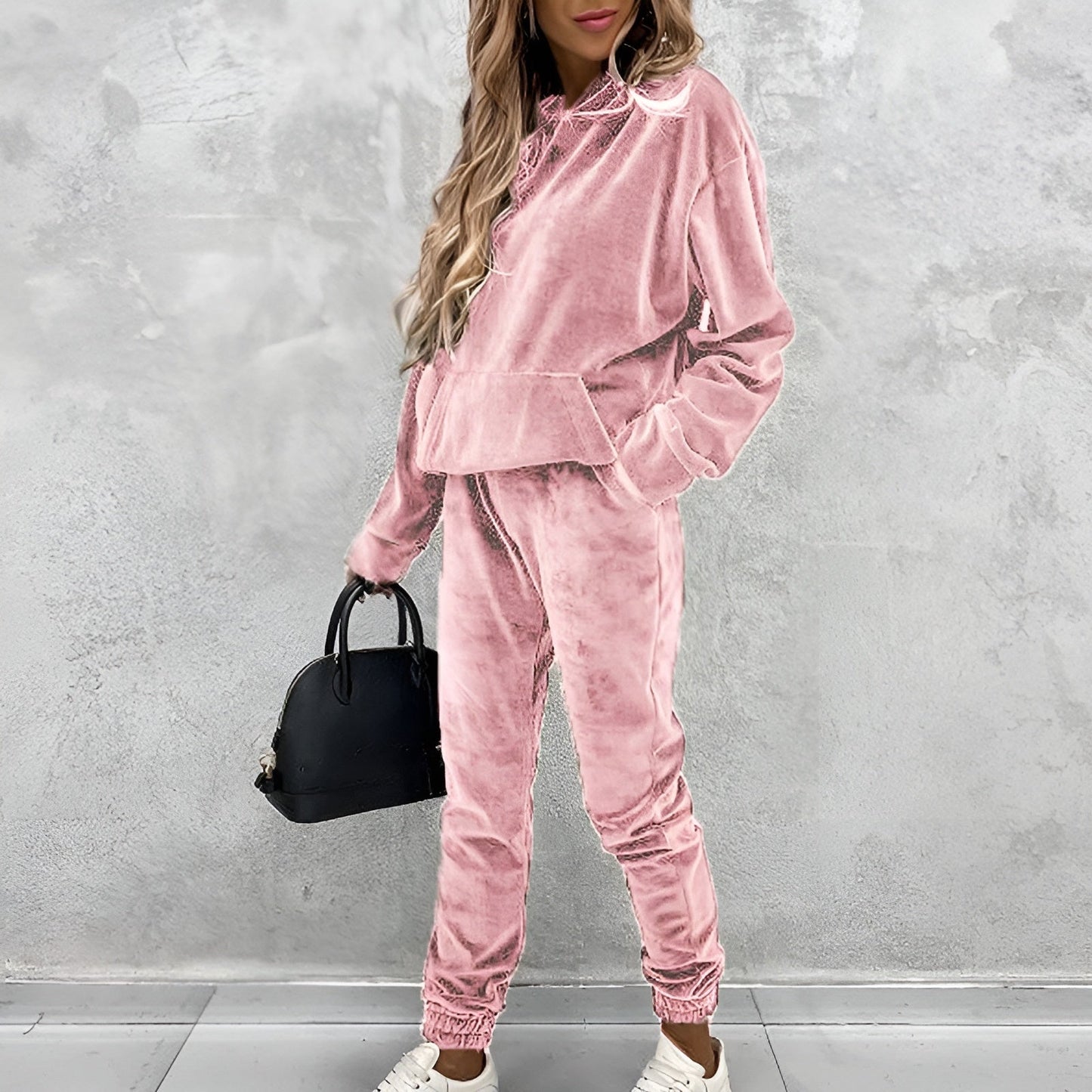 Velour Hoodie Jogger Set