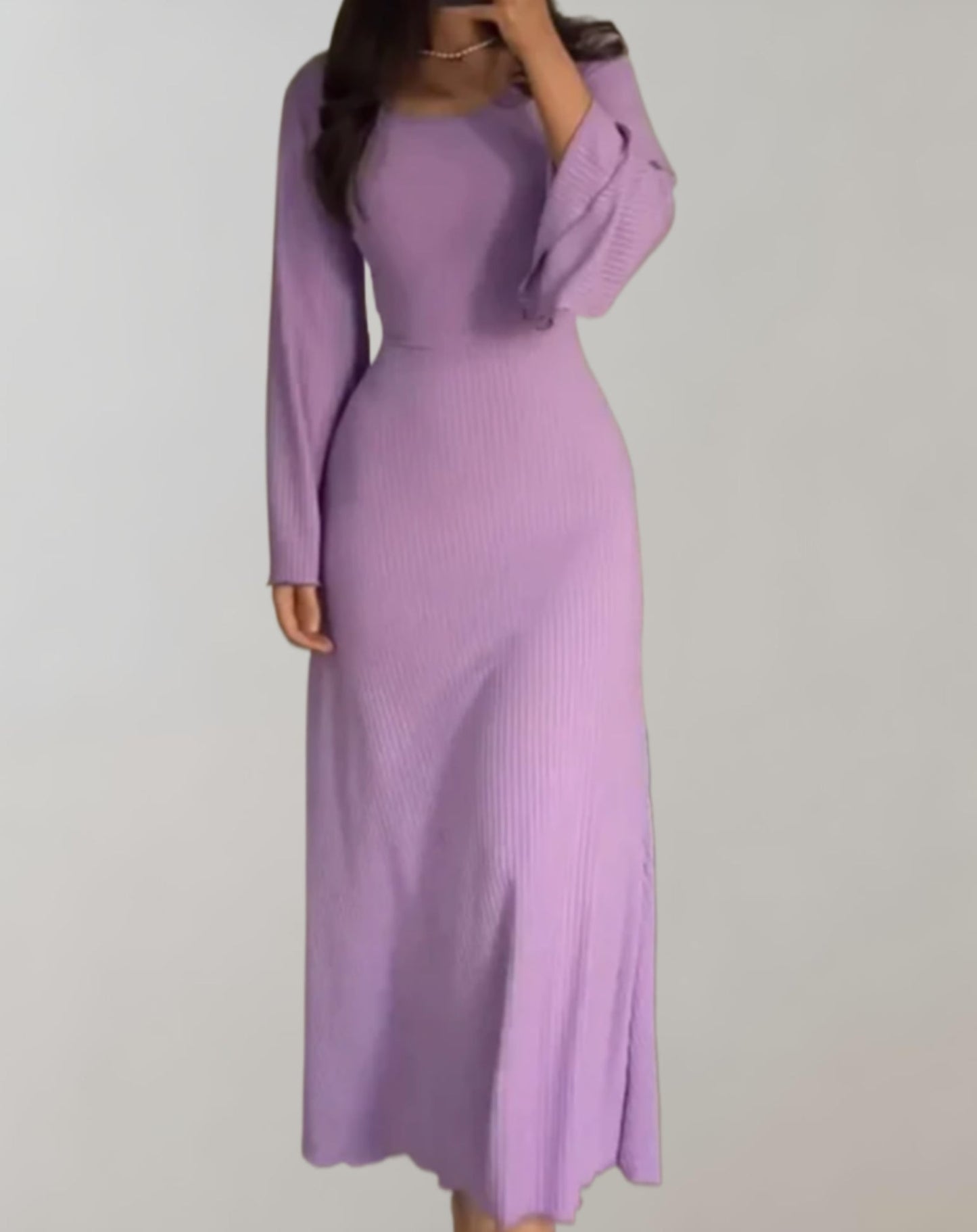 Lavender Ribbed Maxi Dress