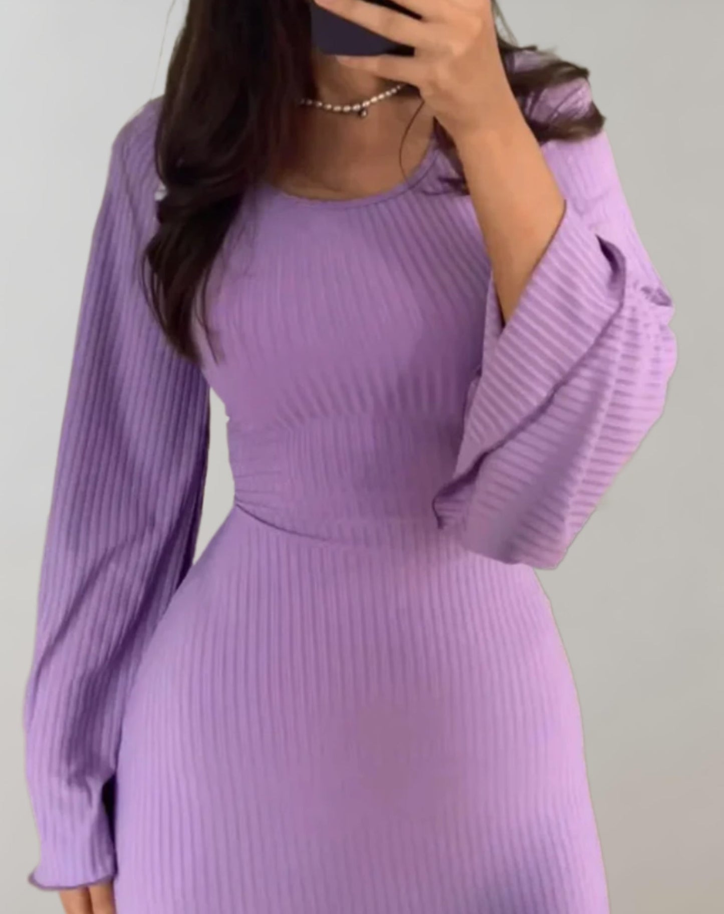 Lavender Ribbed Maxi Dress