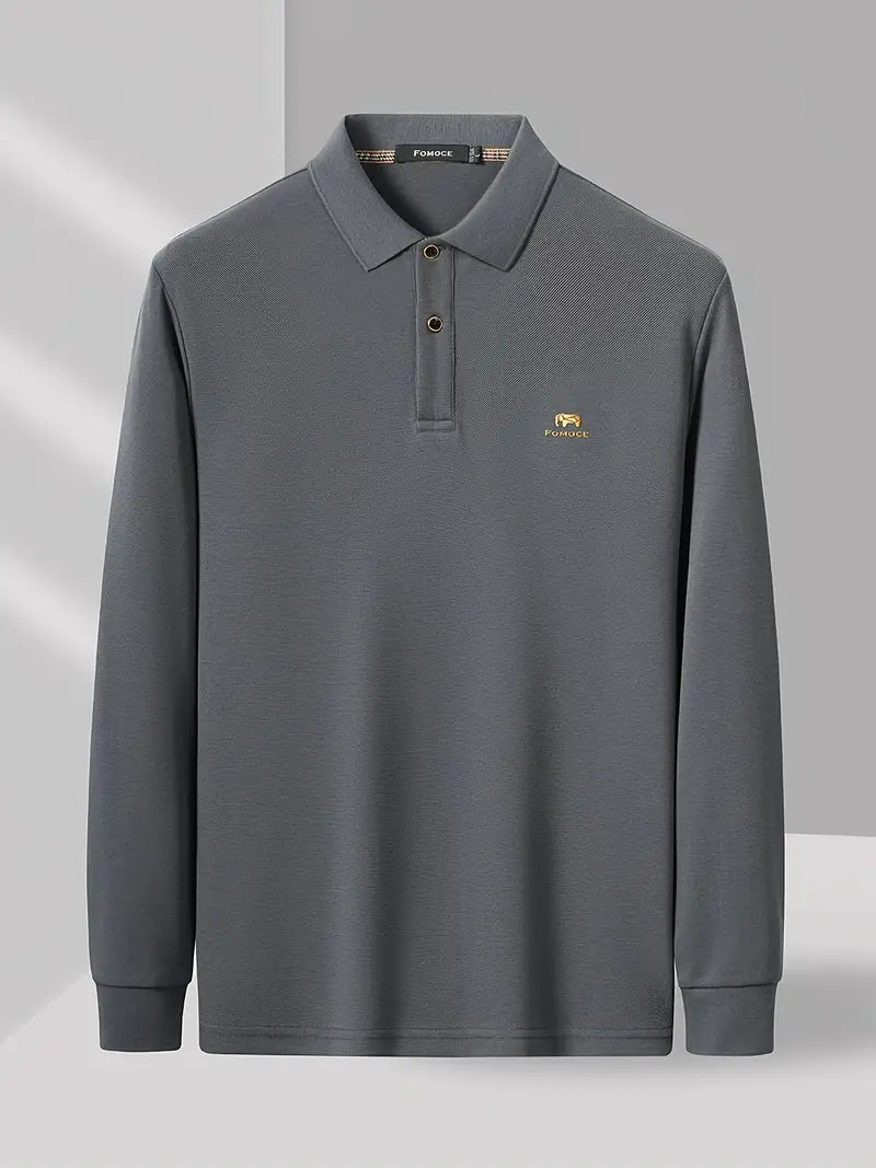 Black Long-Sleeve Polo