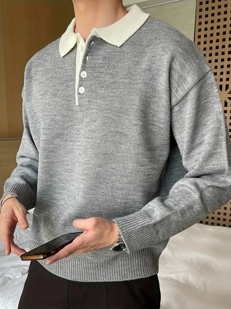 Classic Knit Polo Sweater