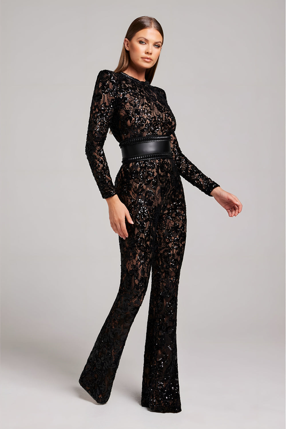 Lace Flared Jumpsuit