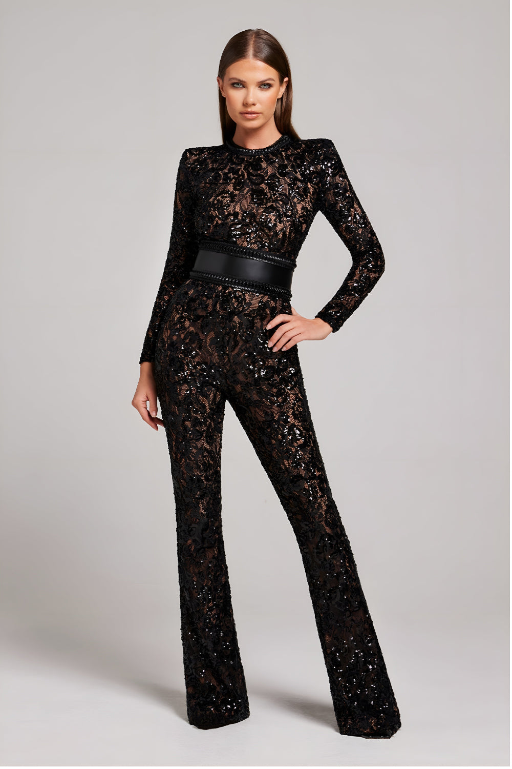 Lace Flared Jumpsuit