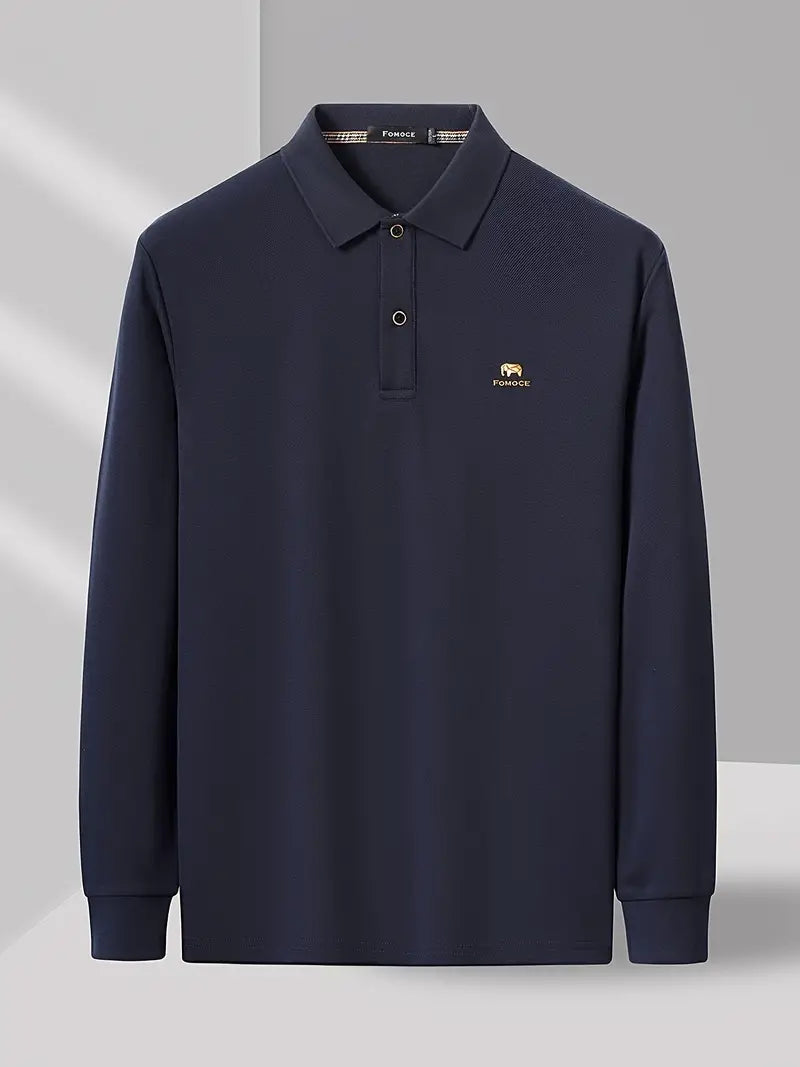 Black Long-Sleeve Polo