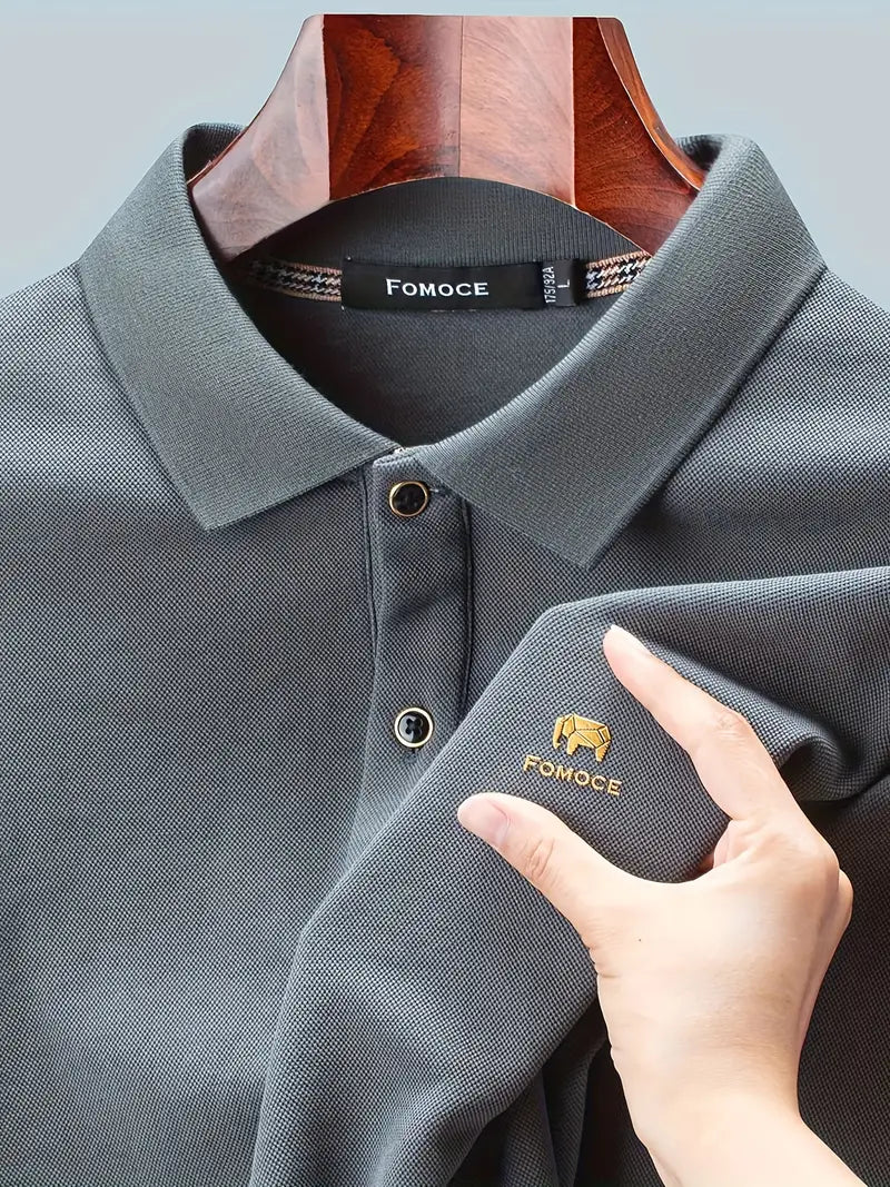 Black Long-Sleeve Polo