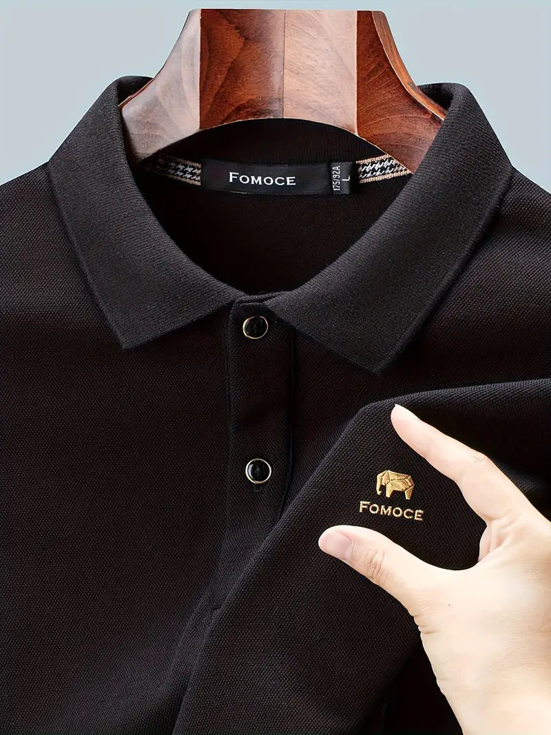 Black Long-Sleeve Polo