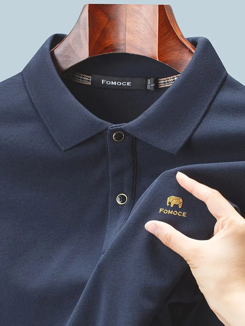 Black Long-Sleeve Polo