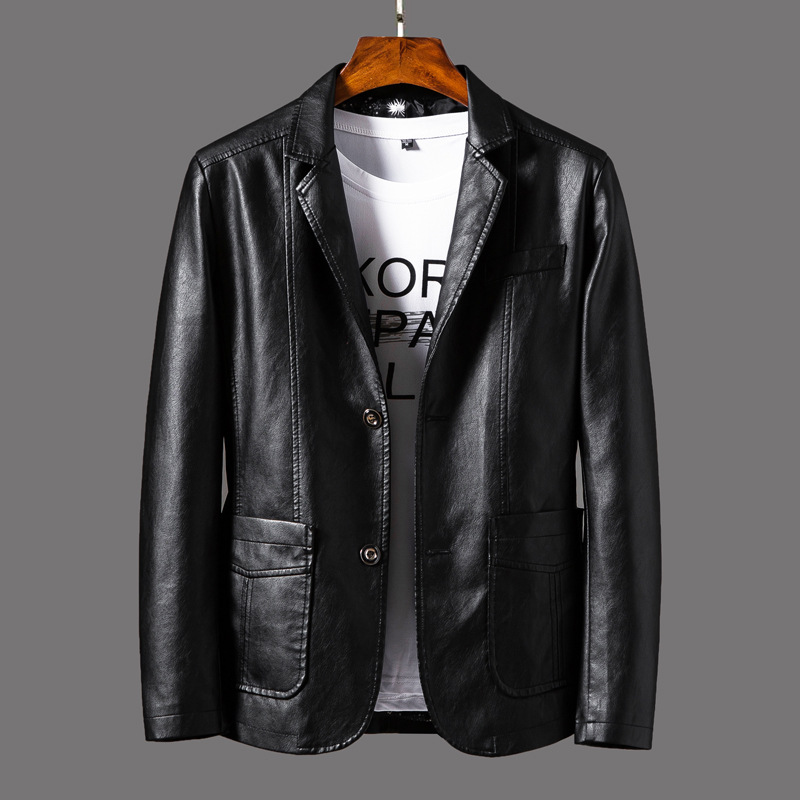 Men's Casual Leather Blazer