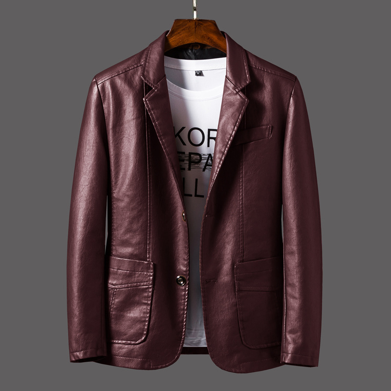 Men's Casual Leather Blazer
