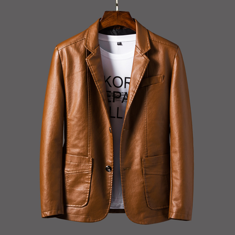 Men's Casual Leather Blazer