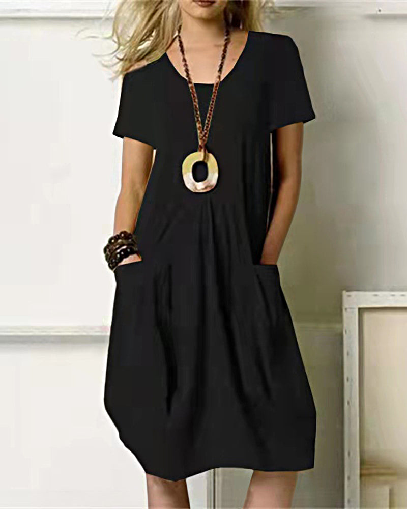 Casual Loose Pocket Dress