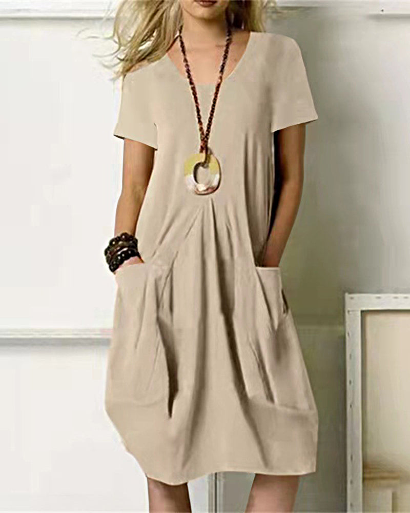 Casual Loose Pocket Dress