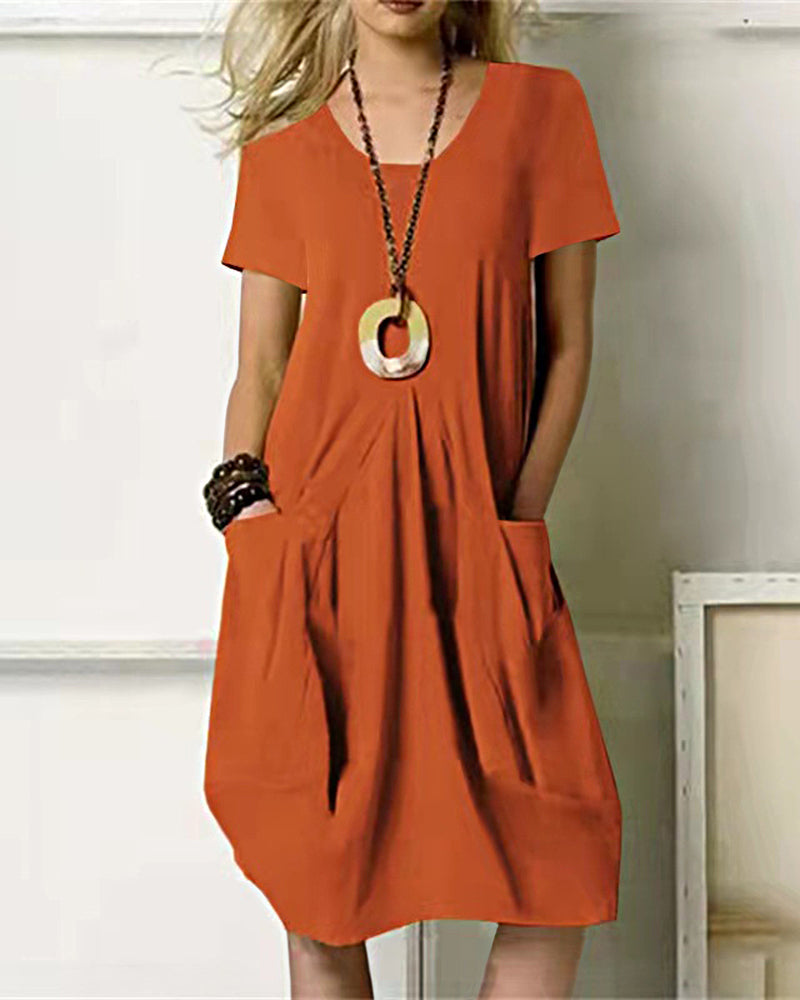 Casual Loose Pocket Dress